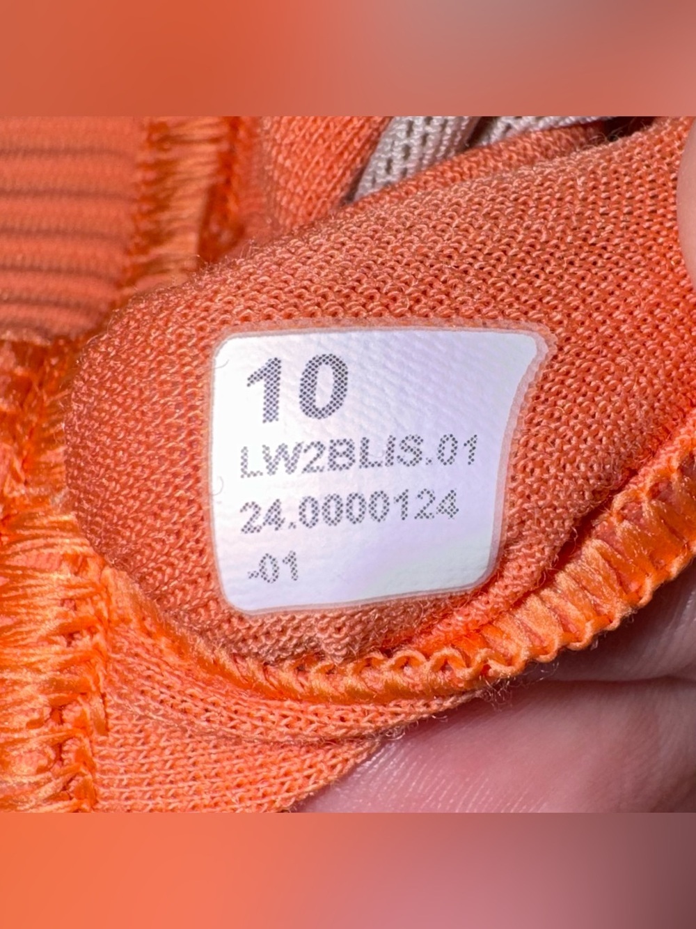 LULULEMON Energy Longline Bra Ribbed Luxtreme Coral/ Orange Size 10 - Picture 13 of 13